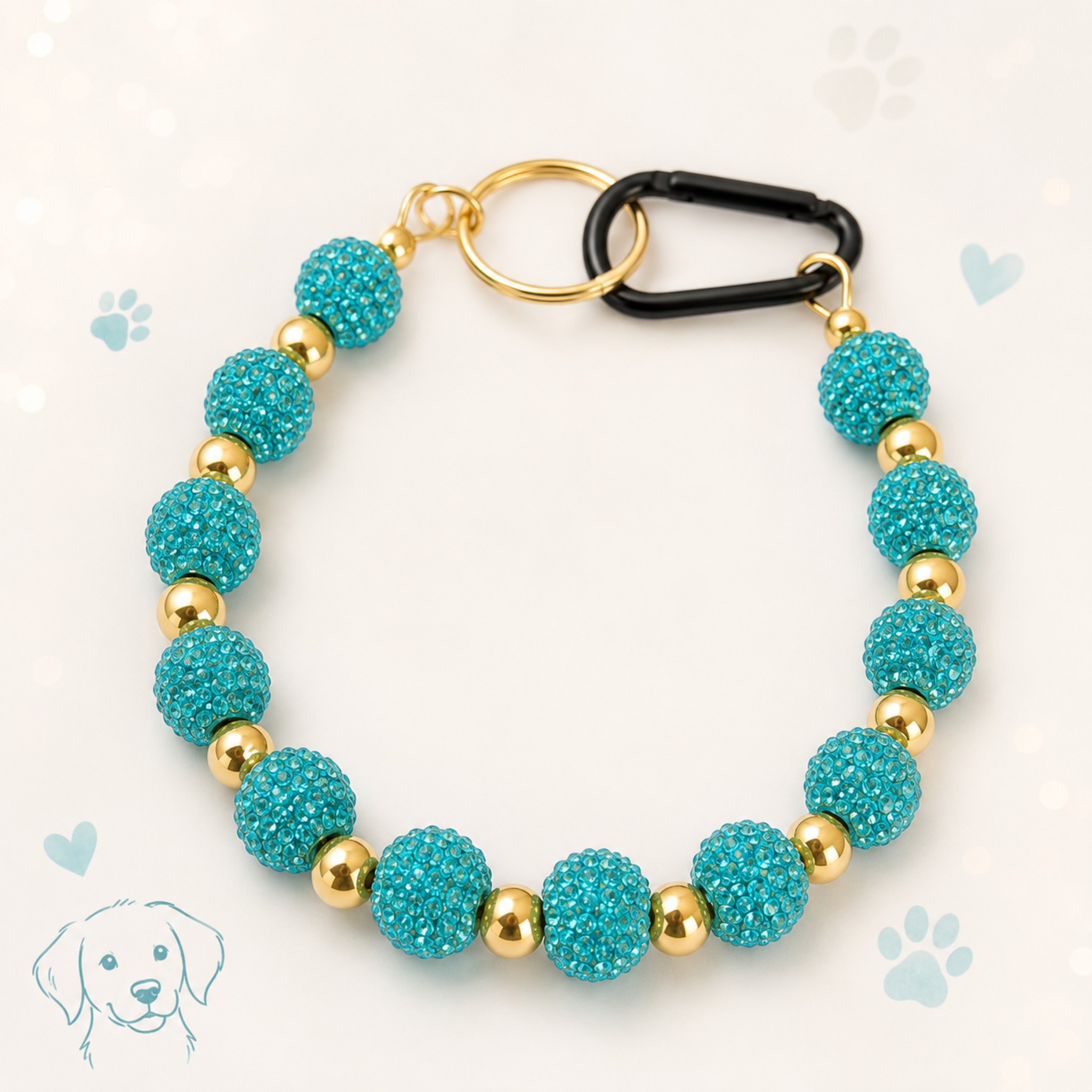 Collana per Cani "Sparkling Pearl" – Perle e Brillantini 8mm